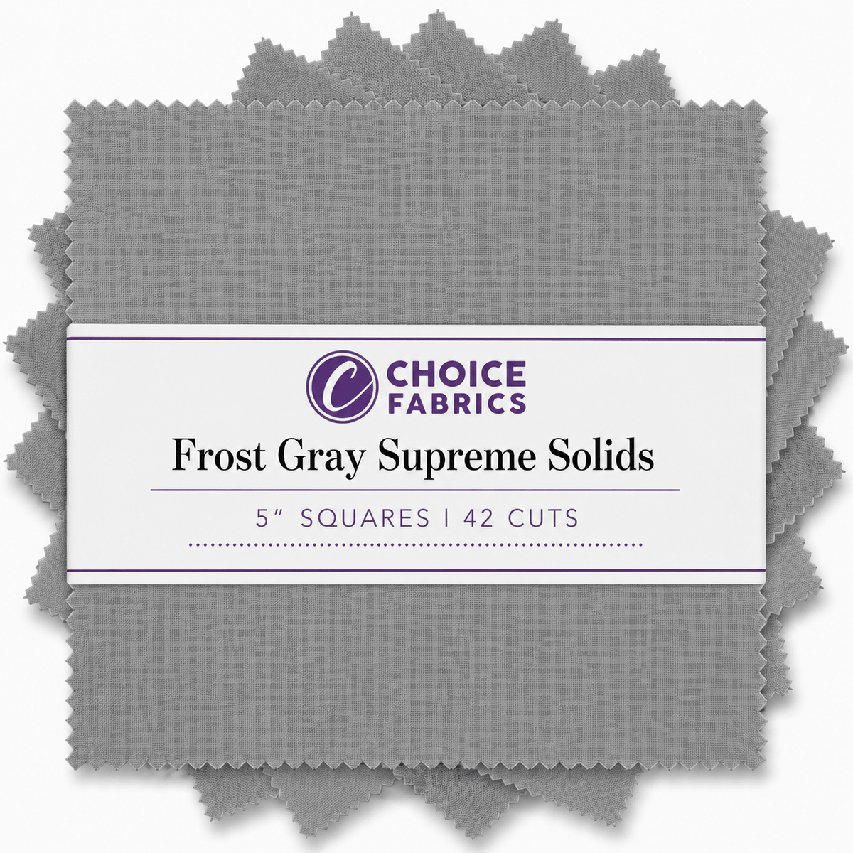 Supreme Solids - 5x5 Charm Pack - Frost Gray (42 Squares)