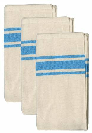 Aunt Martha's Turquoise Bold Twill Stripe Towels Set of 3