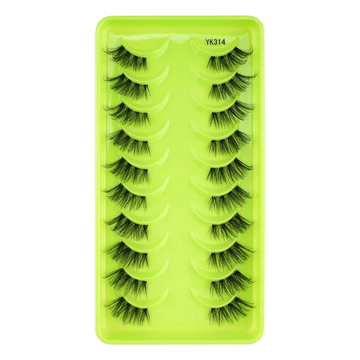 New Half Eyelashes 3D Cat Eye Lashes Clear Stem False Lashes