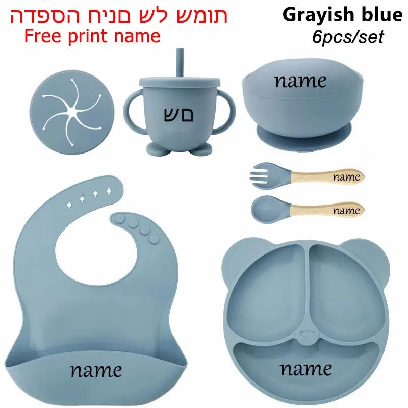 Silicone Baby Feeding Plate Set with Suction Bowl