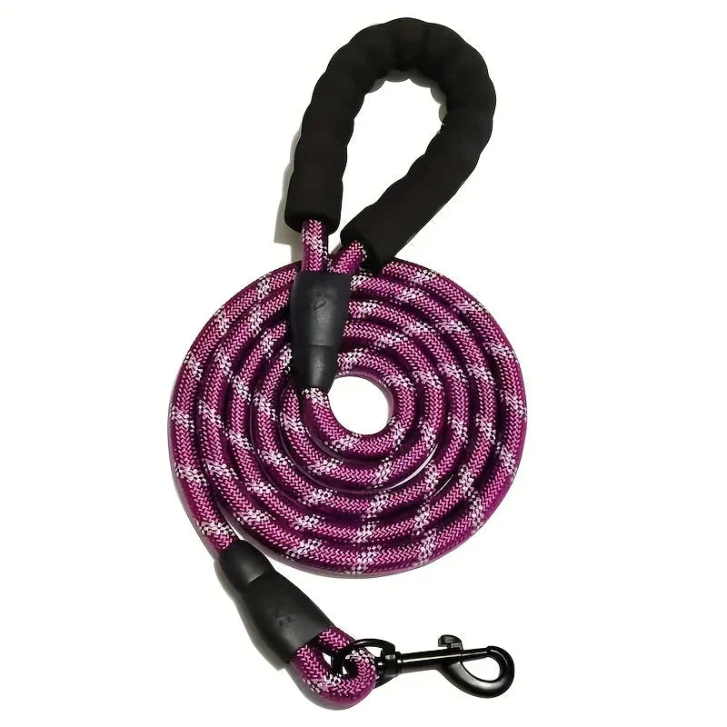 Reflective Dog Leash – Heavy Duty Traction Rope with Padded Handle for Strong Dogs
