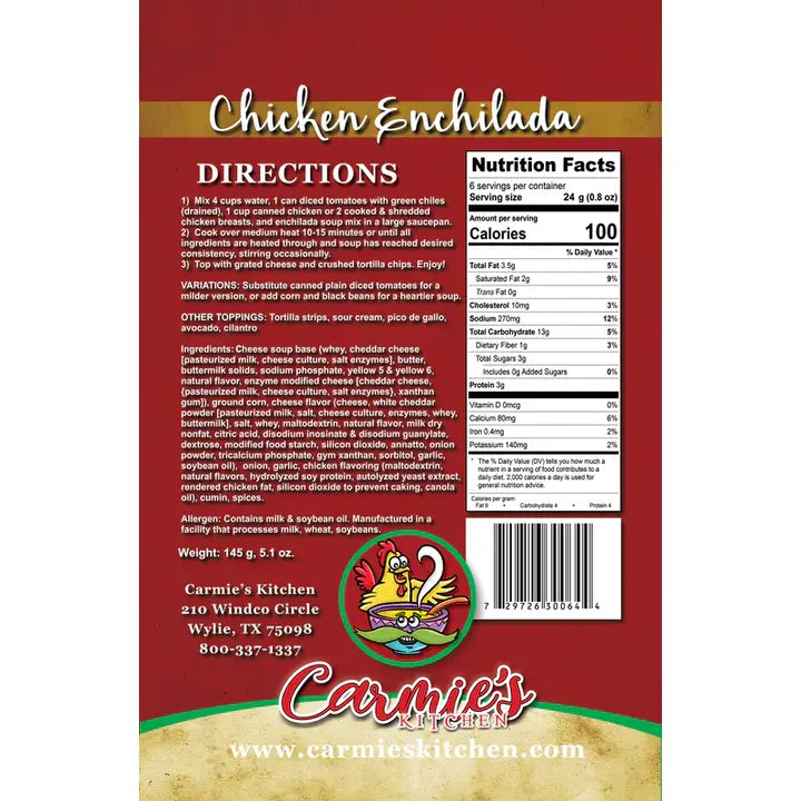 Carmie's Kitchen - Chicken Enchilada Soup Mix