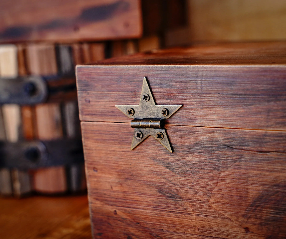 Small Steel Star Hinge with Bronze Finish - Set of 2