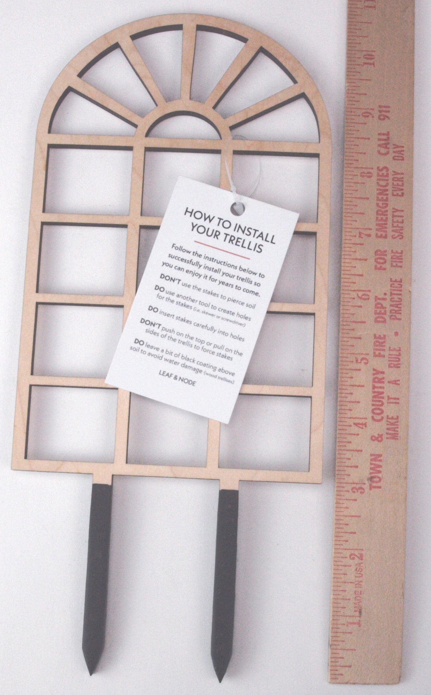 Leaf & Node - Arch Indoor Wooden Plant Trellis - Standard 10.5"