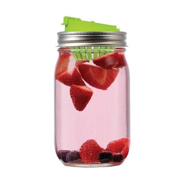 Fox Run Brands Fruit Infusion Lid, Regular Mouth Nestled Feathers