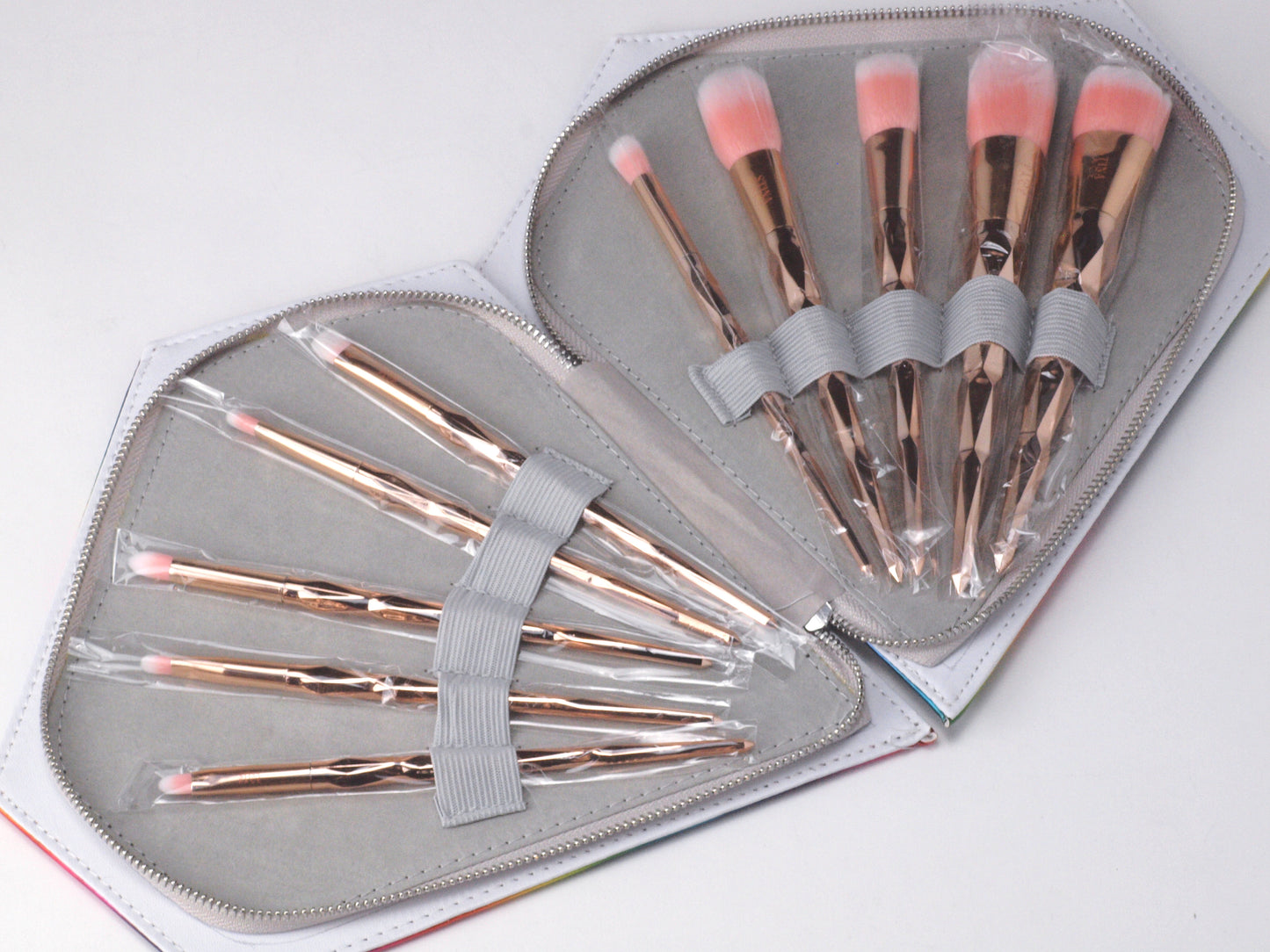 StinaFace - Diamond Rainbow Rose Gold Brush Set