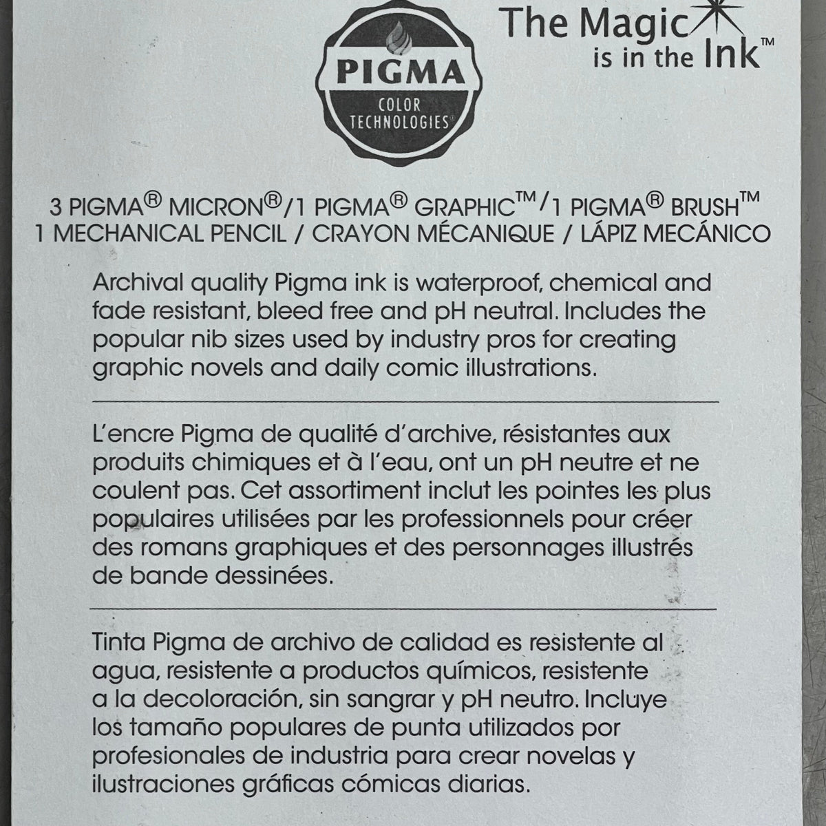 SAKURA (2-PACK) Pigma Micron Manga-Comic Pro Pens .20mm, .35mm, .5mm, 1mm Black 50201