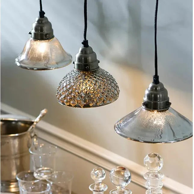 Antiqued Mercury Glass Bell Pendant