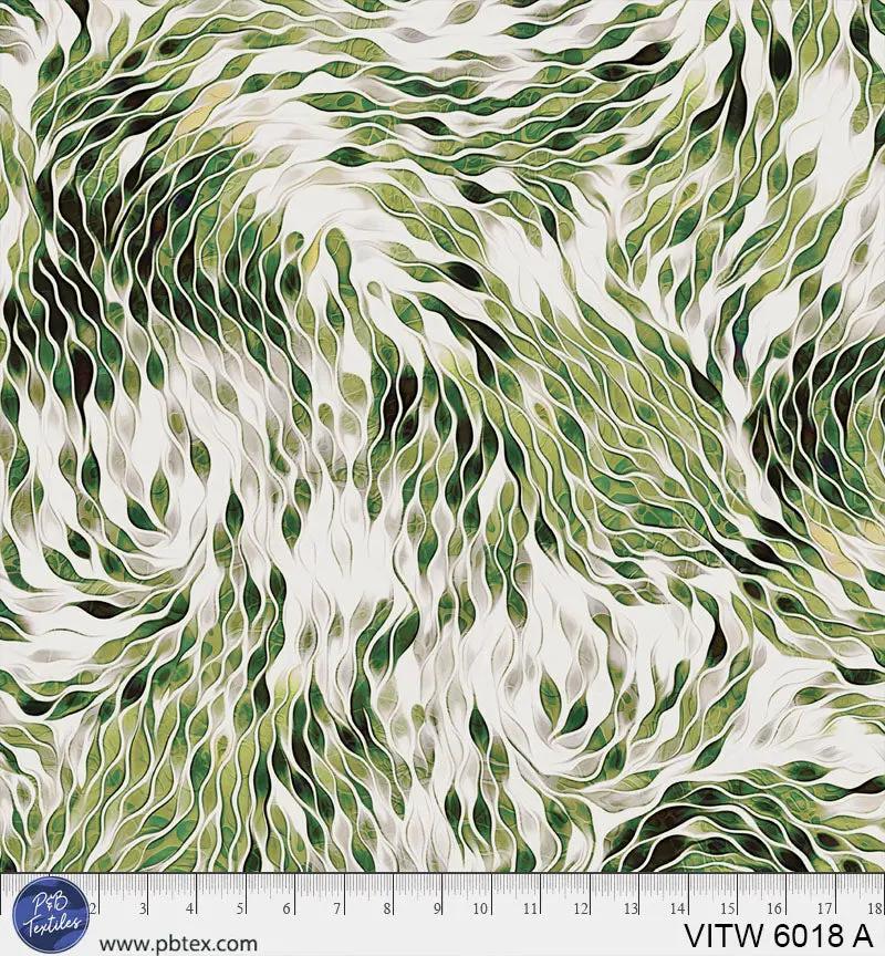 108" Vitality Chic Green Cotton Wideback Fabric - ( 5/8 Yard Pack )