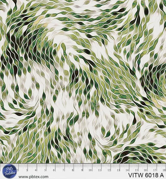 108" Vitality Chic Green Cotton Wideback Fabric - ( 5/8 Yard Pack )