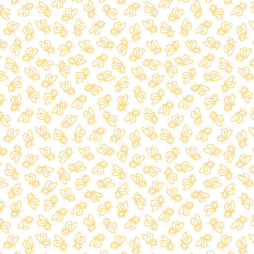 Flutter By White/Maize Cotton 44"/45" Fabric Per Yard