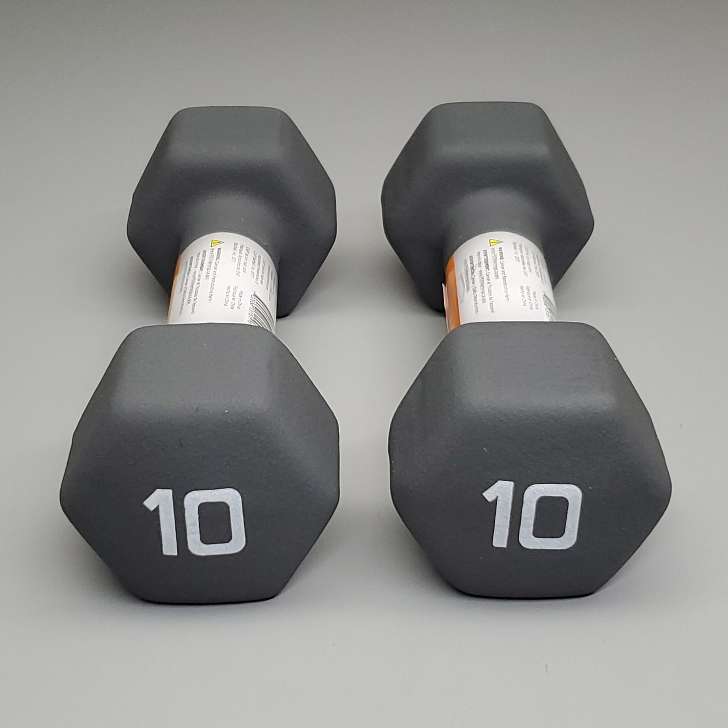 CAP (2 PACK) Neoprene Coated Dumbbells 10 lbs Each Grey SDN5-010 (New)