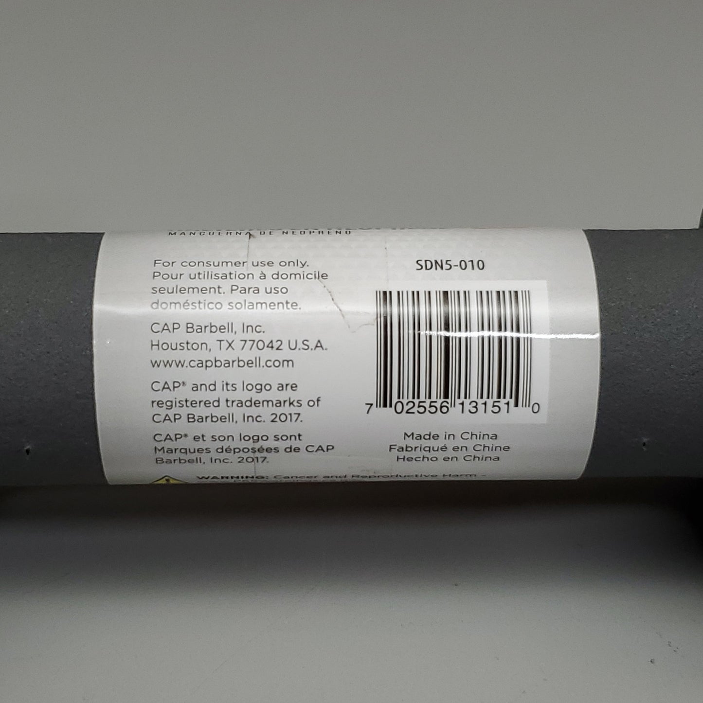 CAP (2 PACK) Neoprene Coated Dumbbells 10 lbs Each Grey SDN5-010 (New)