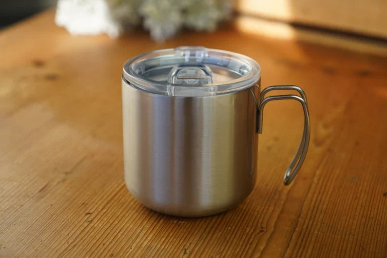 Double Walled Silver Stainless Steel Mug