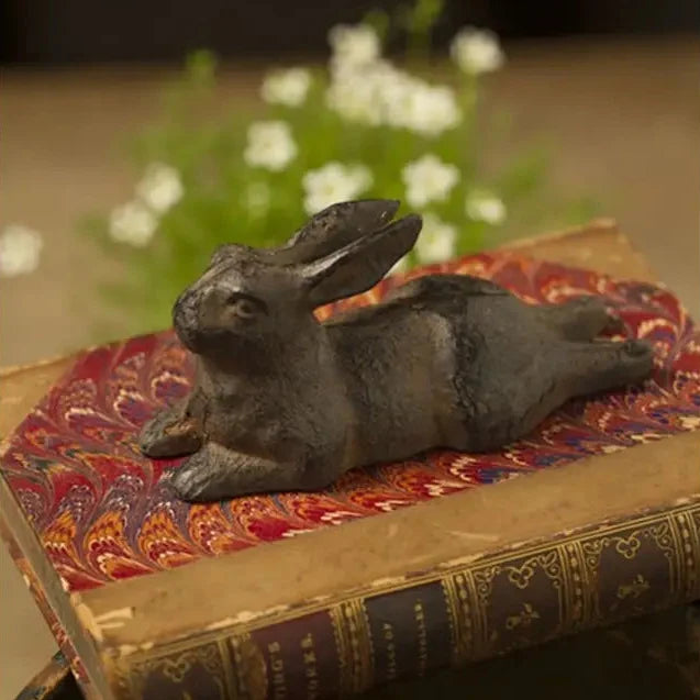 Cast Iron Reclining Rabbit
