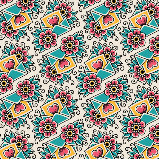 Love Blooms Love Ink 3380 Cotton 44/45 Fabric Per Yard