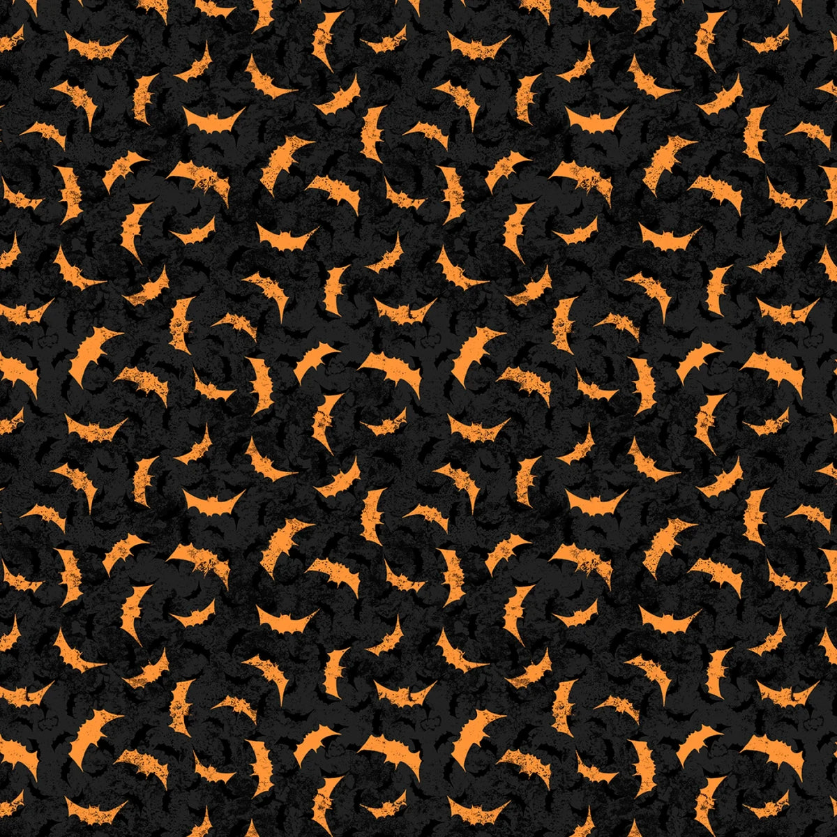 Halloween Orange Bats on Black