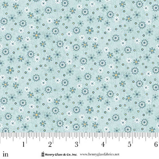 Pale Blue Calico Cotton 44"/45" Fabric Per Yard