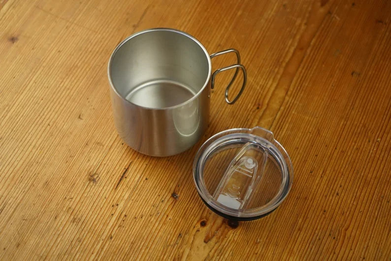 Double Walled Silver Stainless Steel Mug