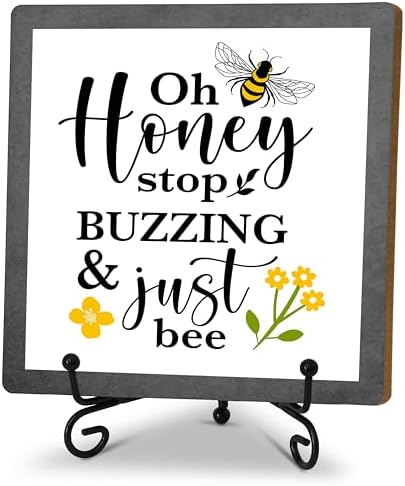 Spring Honey Bee Wood Sign Home Decor