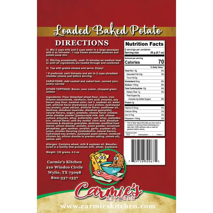 Carmie's Kitchen - Loaded Baked Potato Soup Mix