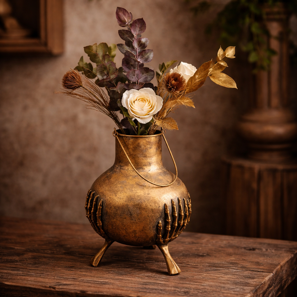 Skeleton Hands Iron Vase