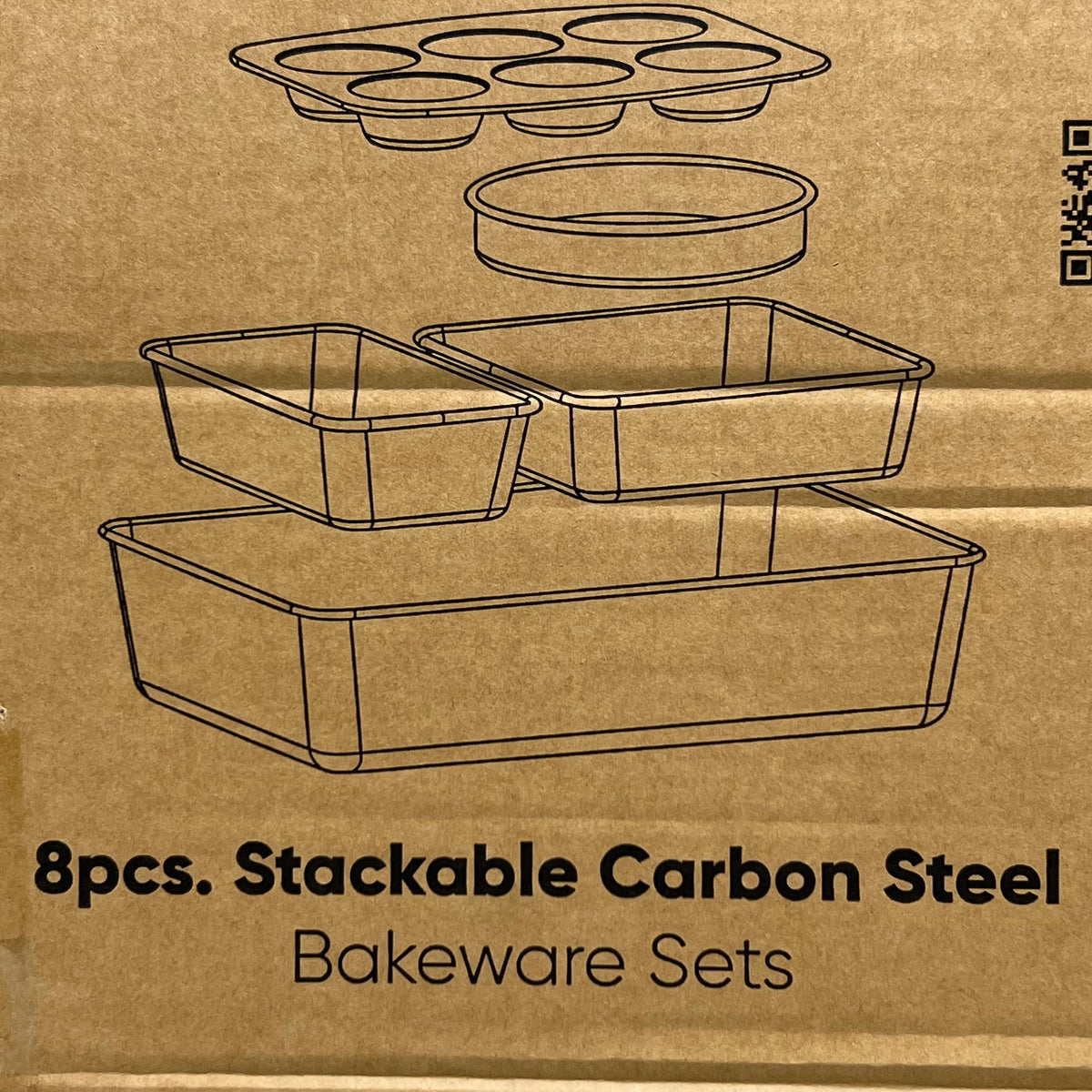 NUTRICHEF 8-Piece Nonstick Stackable Bakeware Set Sz 11" W x 16" L NCBKSTK9