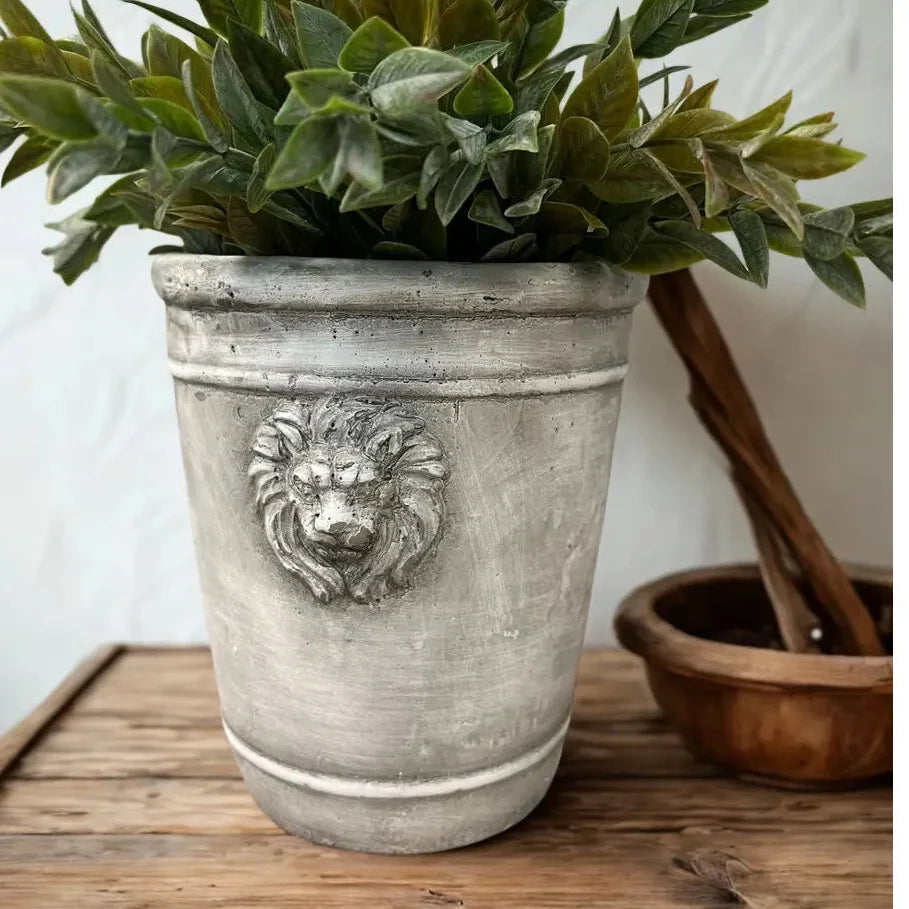 Cement Lion Planter