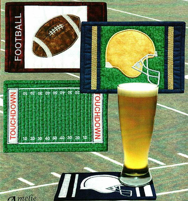 Football Mug Rugs Pattern