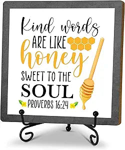 Spring Honey Bee Wood Sign Home Decor