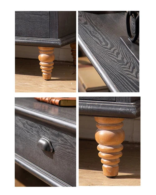 Wood Open Display Shelf with Drawer Base