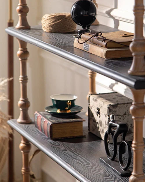 Wood Open Display Shelf with Drawer Base