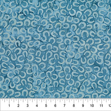 Saddle Up Horseshoes Steel Blue Cotton 43"/44" Fabric Per Yard