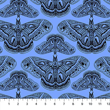 Indelible Ink Cecropia Cerulean Cotton 44"/45" Fabric Per Yard