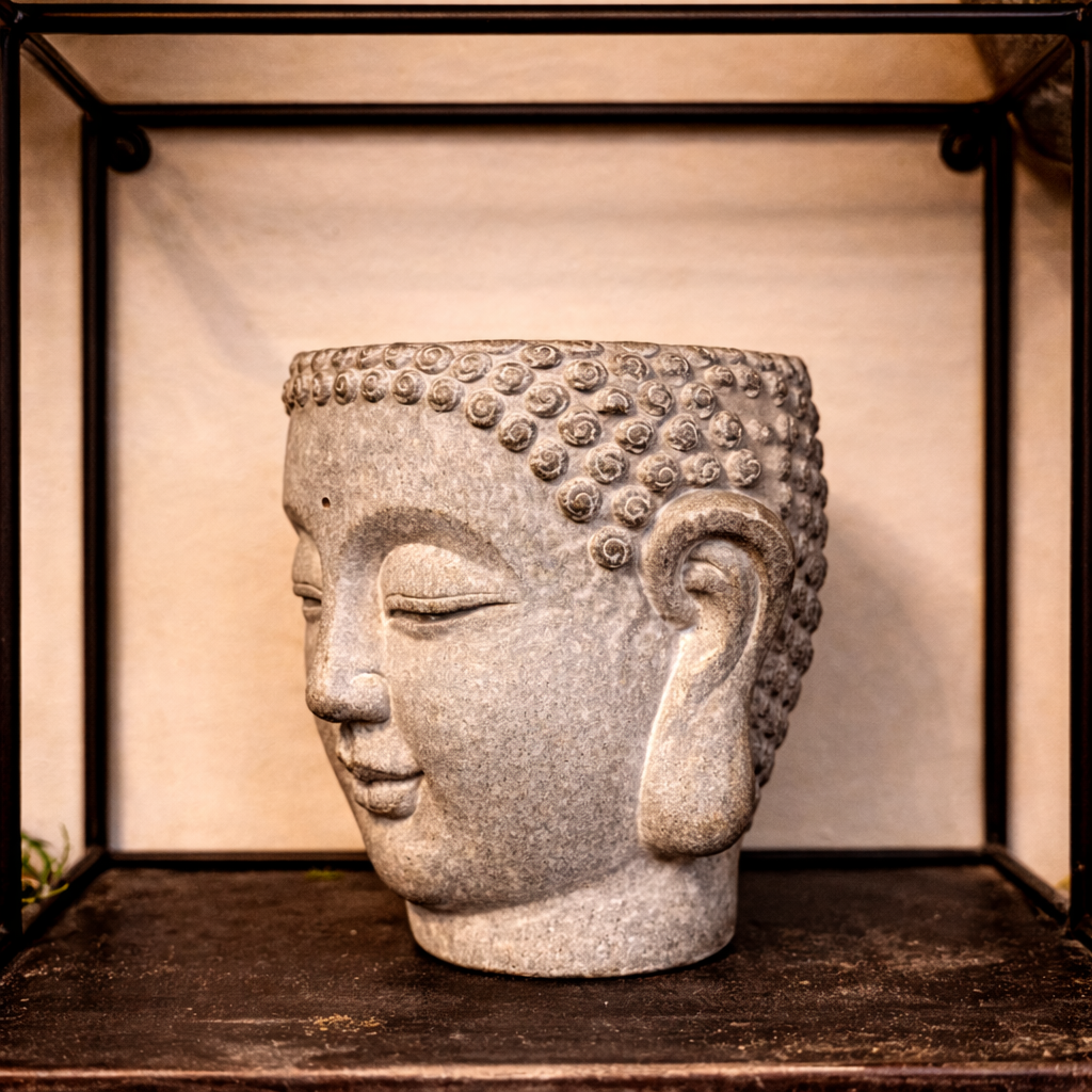 CEMENT WALL MOUNT HANGING BUDDHA PLANTER