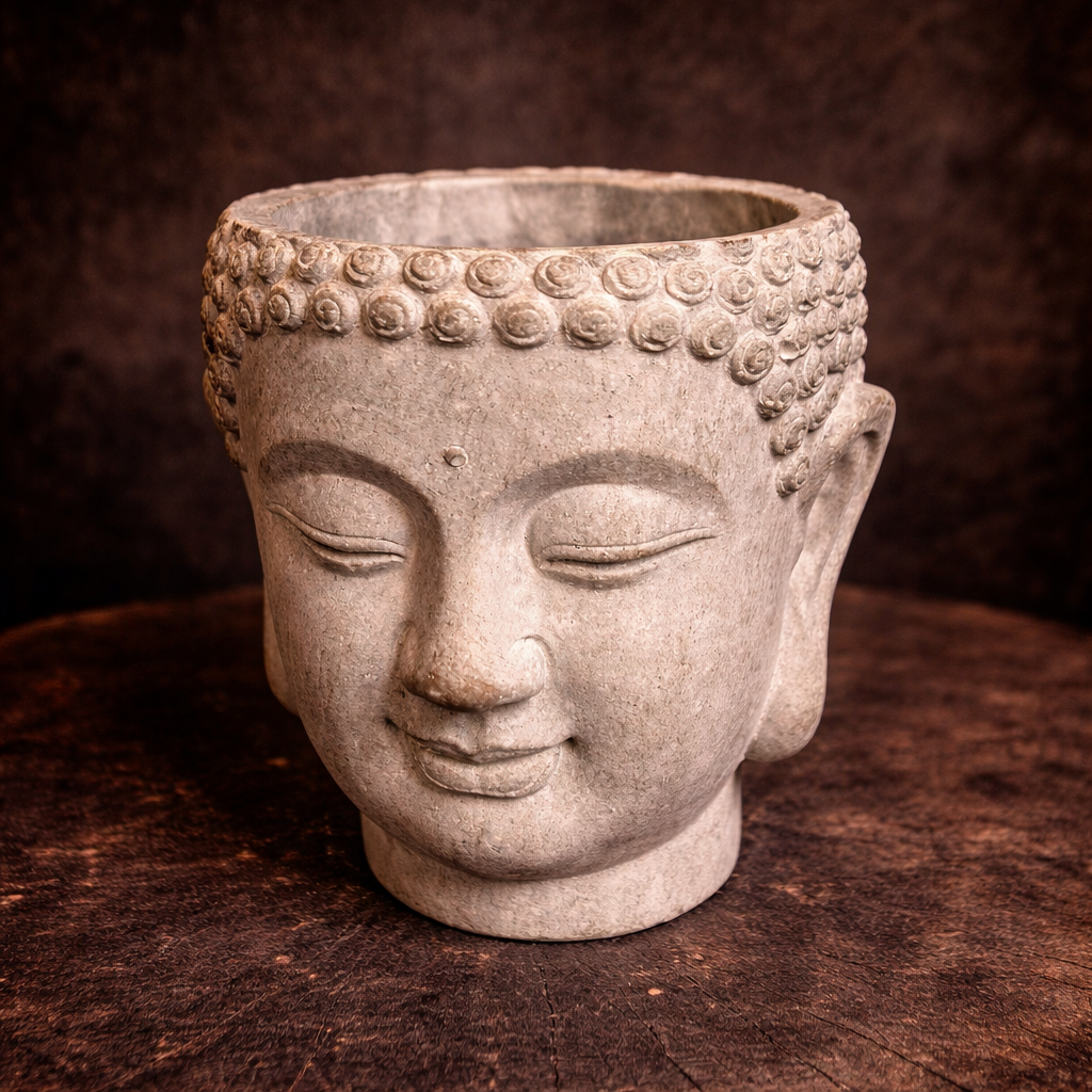 CEMENT WALL MOUNT HANGING BUDDHA PLANTER
