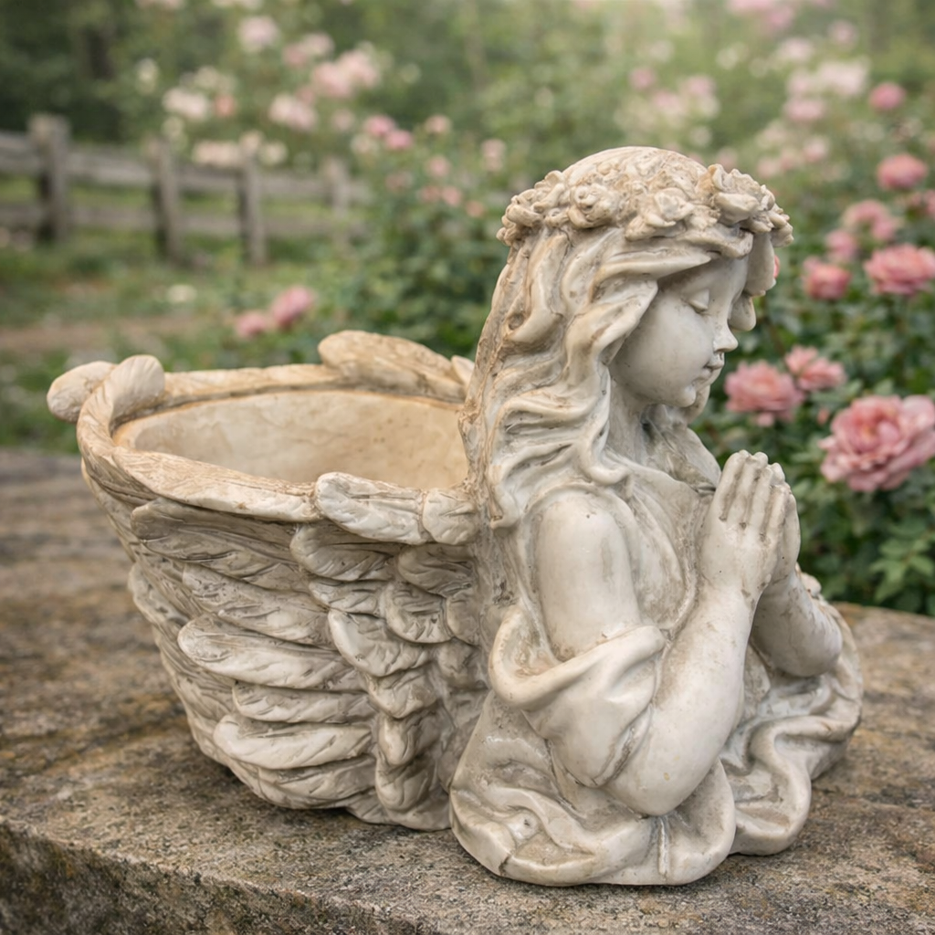 Resin Angel Girl Planter