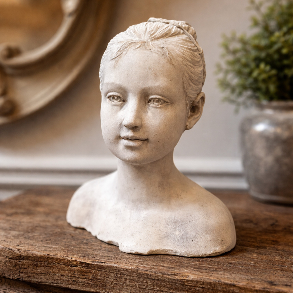 Cement Girl Statue