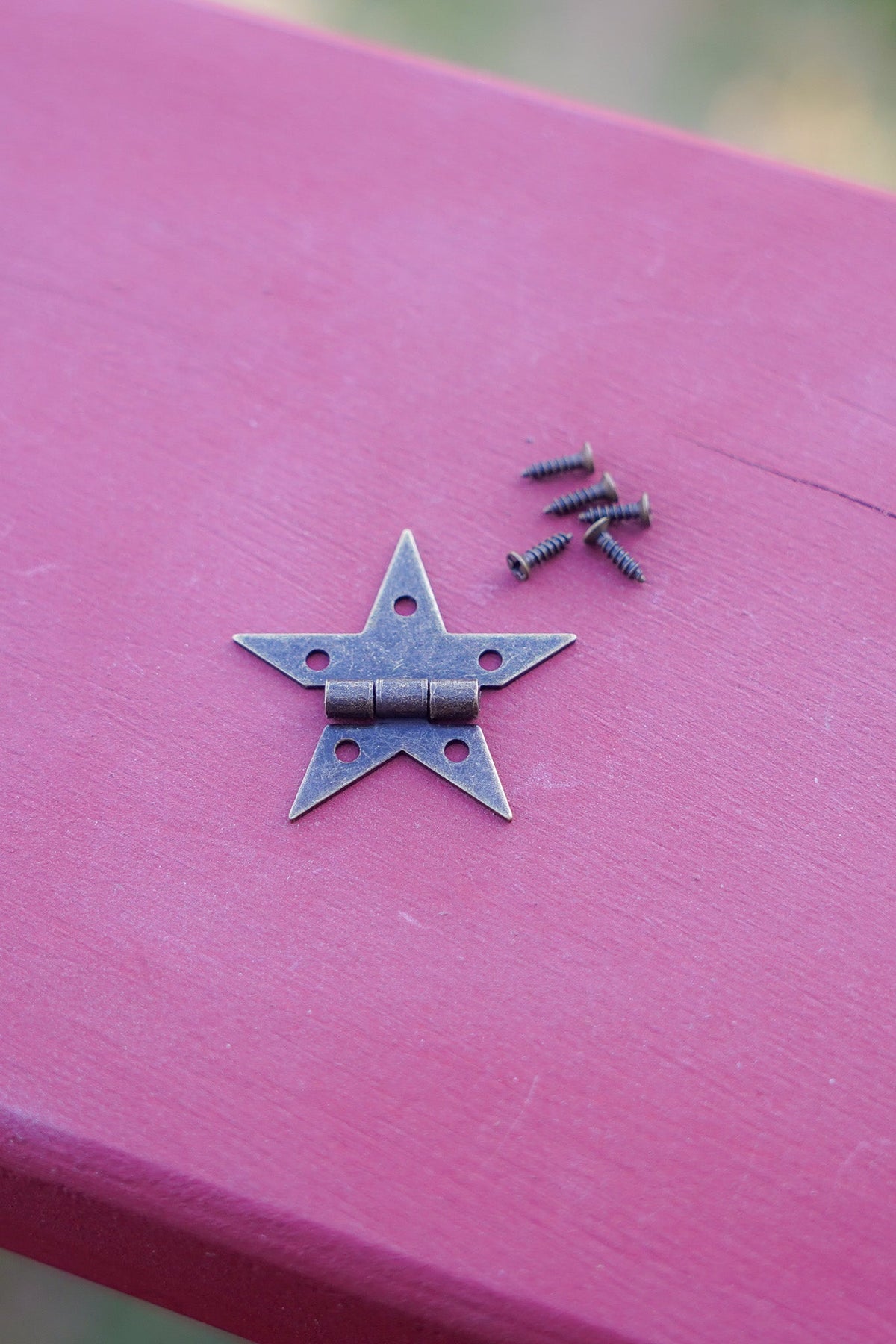 Small Steel Star Hinge with Bronze Finish - Set of 2