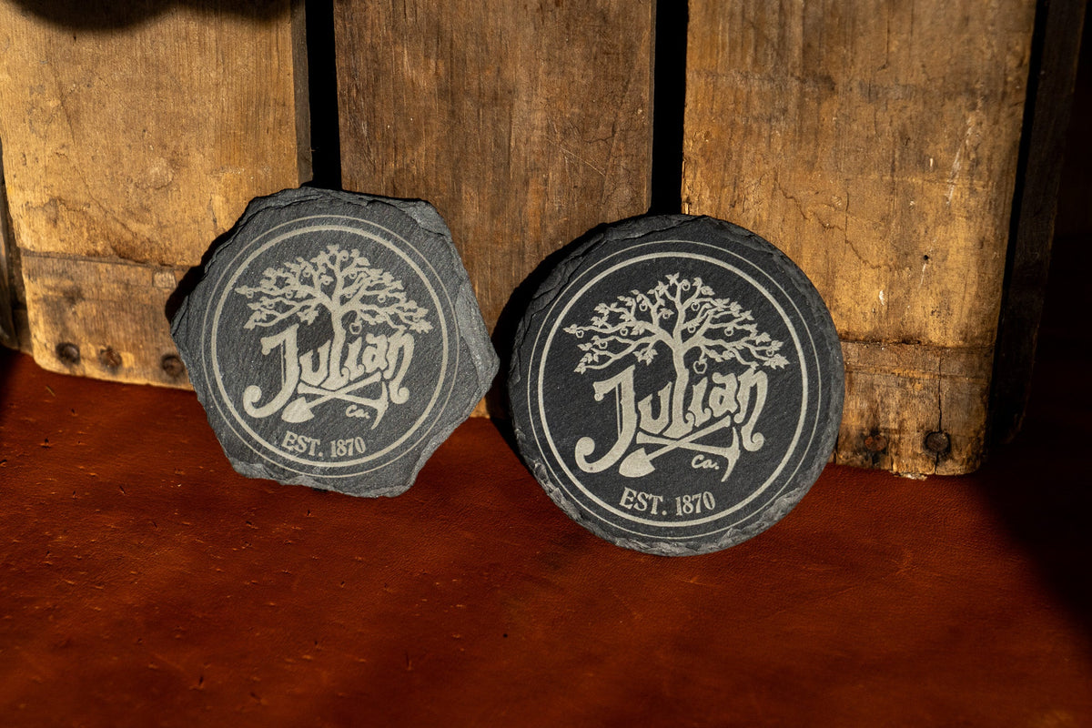 Slate Round Coaster Set