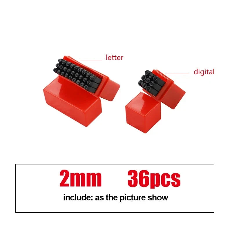 Letter & Number Stamp Punch Set - Hardened Steel for Metal, Wood, Leather (A-Z, 0-9)