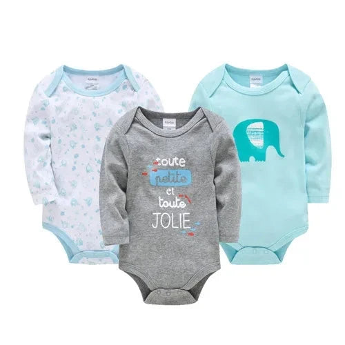 3/6 PCS Kavkas Cotton Baby Bodysuit Long Sleeve Set for Newborn Boys & Girls 0–12 Months