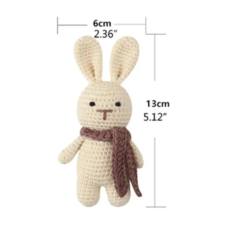 BPA Free Baby Wooden Teether Crochet Rattle Toy for Newborns