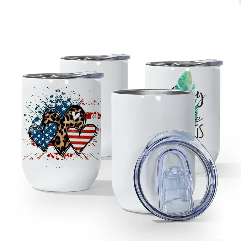 Blank 12oz Wine Sublimation Tumbler Straight (non-tapered) BPA Free Stainless Dual Wall