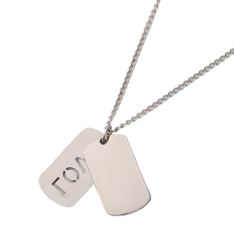 LOVE Silver Stainless Steel Fashion DIY Dog Tag Blank Sublimation Designer Necklace