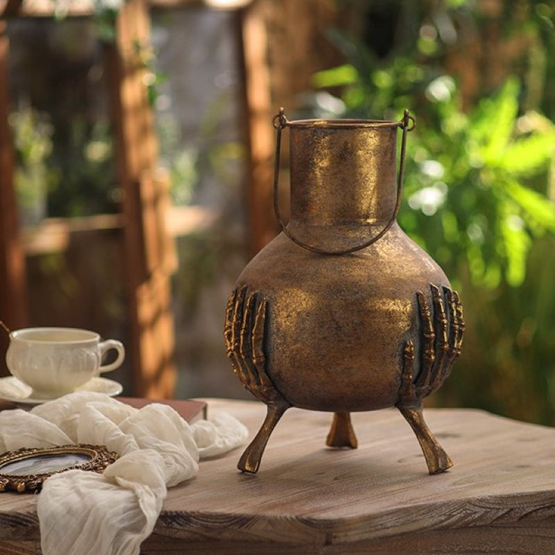 Skeleton Hands Iron Vase