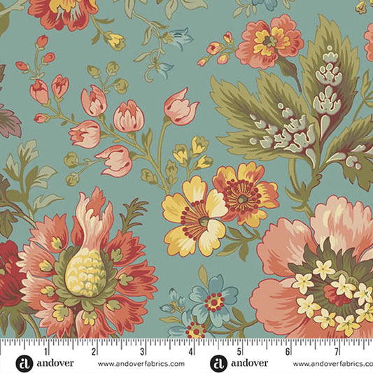 Milk and Honey Blue Farmer's Daughter 108's Cotton Wideback Fabric Per Yard