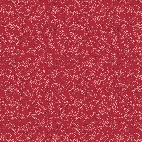 Cottage Florals - Dotted Blossom - Red