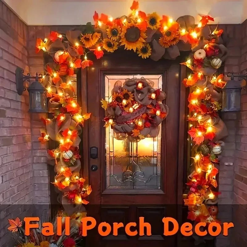 10/20 LED Maple Leaf String Lights – Battery Powered Fairy Lights for Home & Outdoor Decor