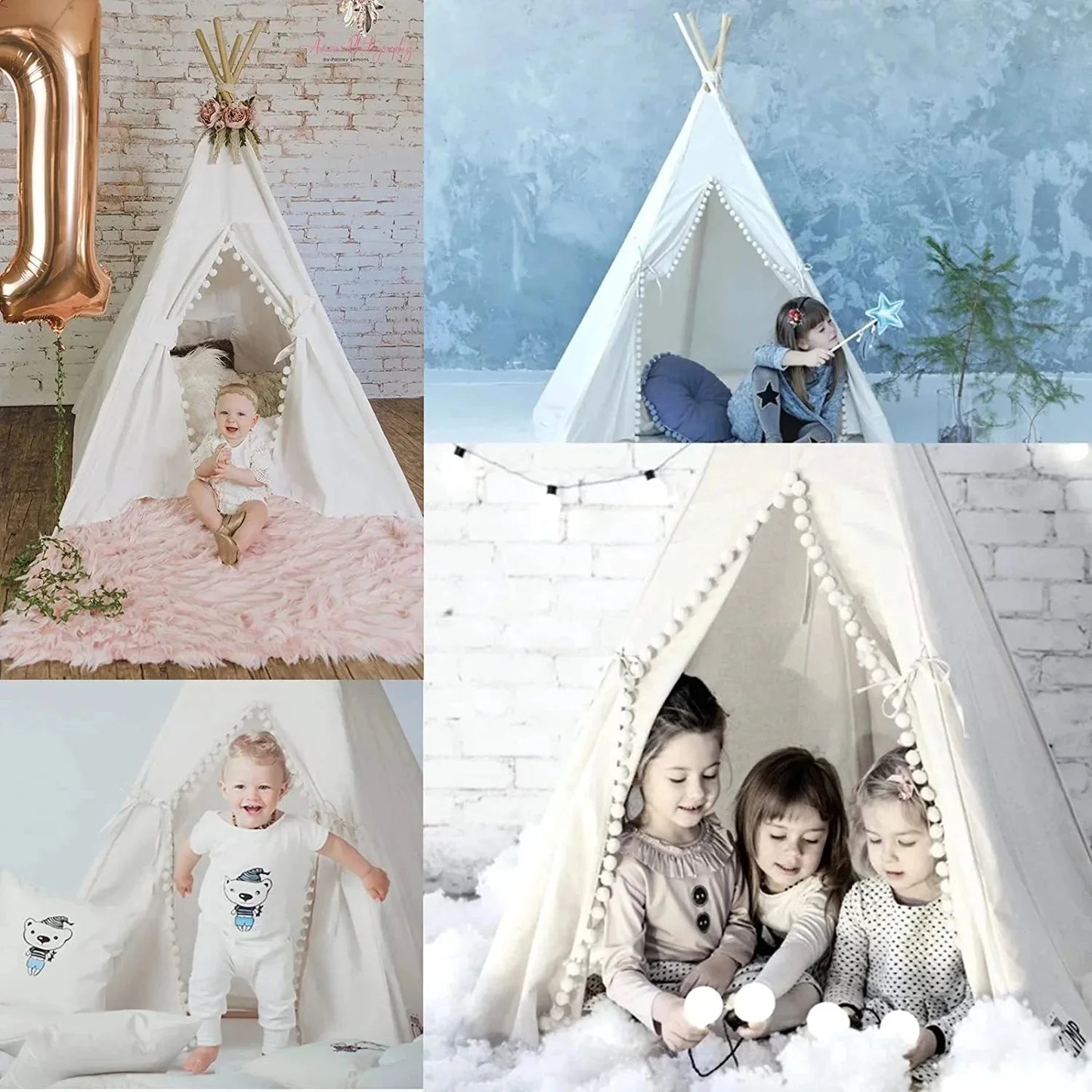 Portable Kids Play Tent Wigwam Teepee Playhouse